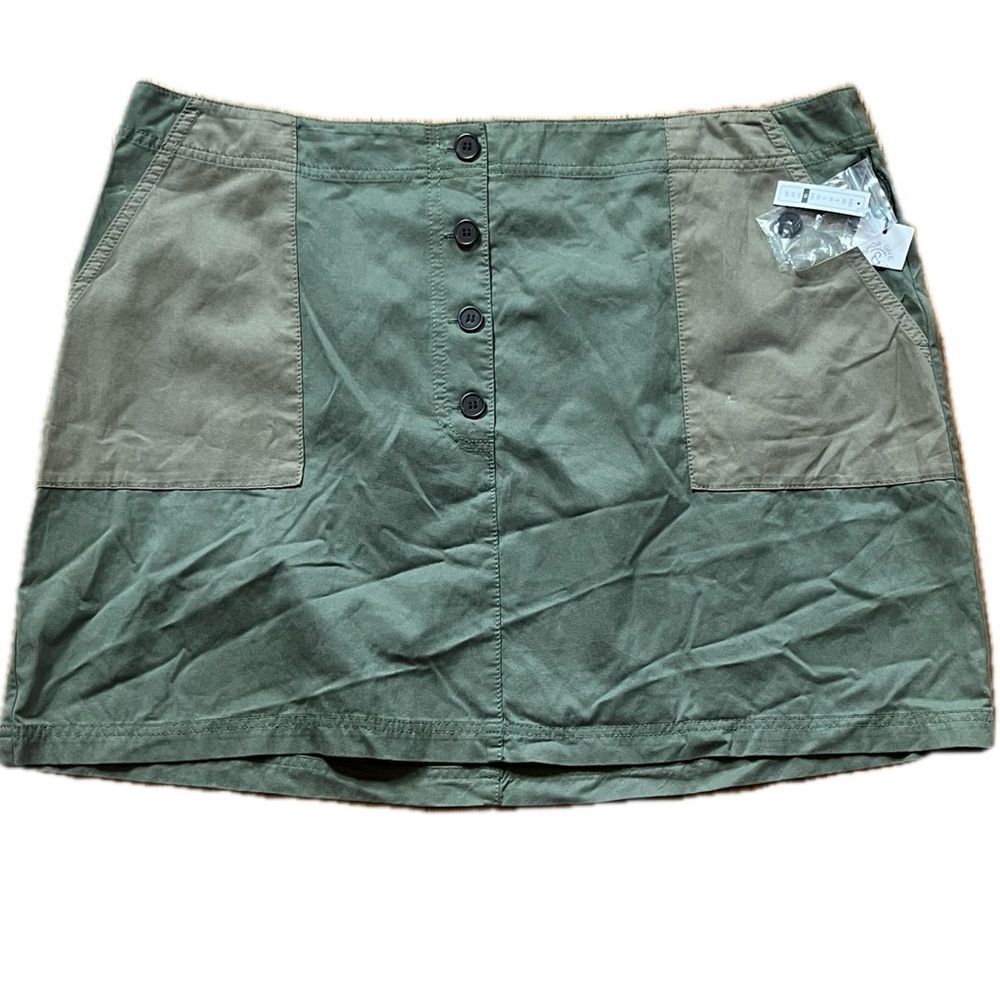 Treasure & Bond Button Down Mini Skirt Green Size 1X
